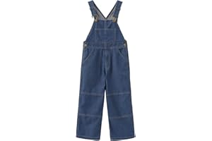 GRANDWISH Girls Denim Bib Overalls, Girl Relaxed Fit Straight Leg Jean Overall with Adjustable Strap, Size 5-14