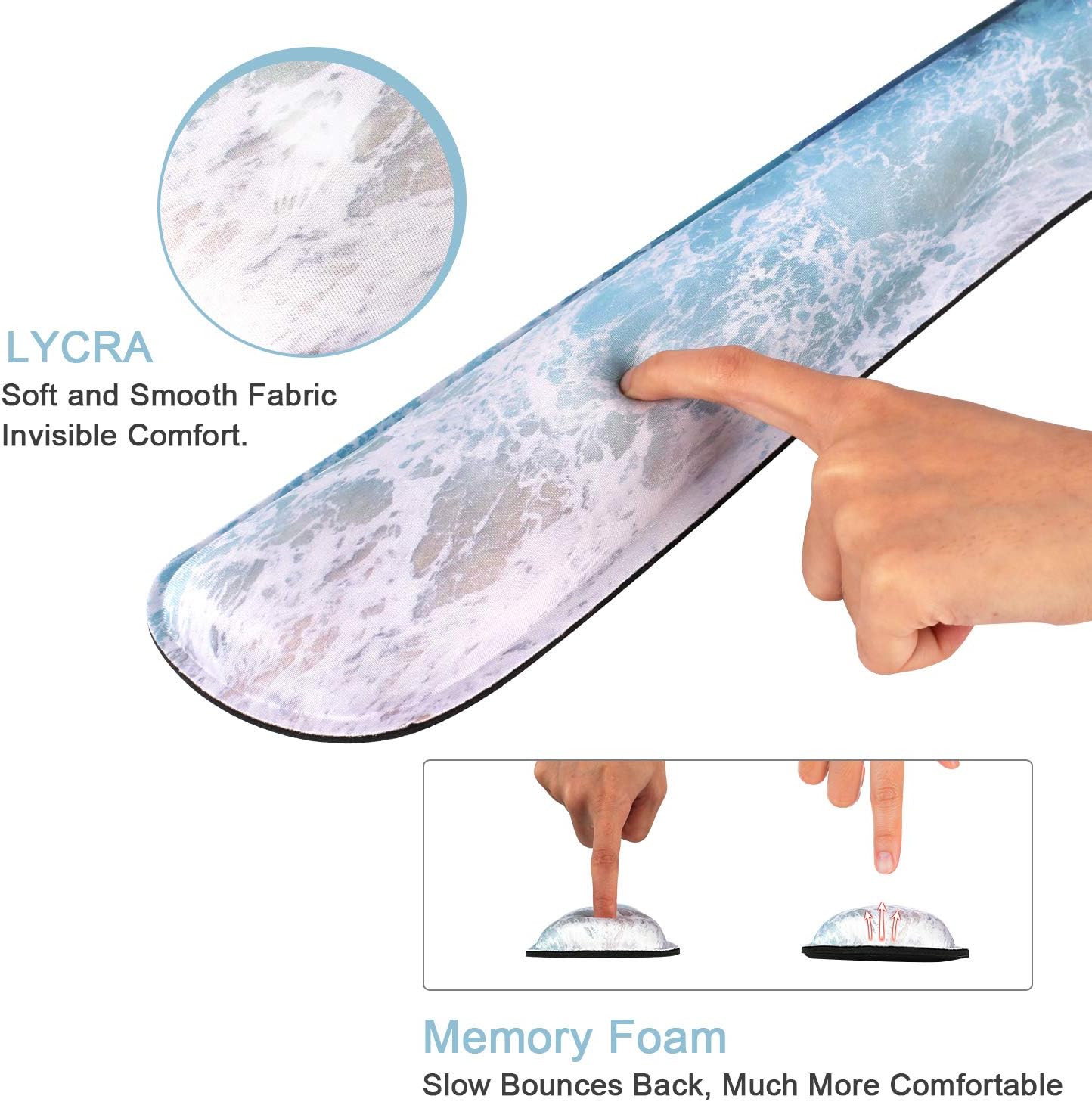 iCasso Keyboard Wrist Rest and Mouse Wrist Rest Pad, Made of Memory Foam, Ergonomic Support, Easy Typing and Relieve Wrist Pain, Perfect for Gaming, Computer, Office, Laptop - Beach: Home Audio & Theater