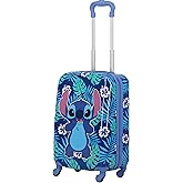 FUL Disney Stitch 21 Inch Kids Carry On Luggage, Hardshell Rolling Suitcase with Spinner Wheels, Blue