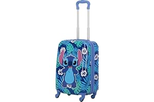 FUL Disney Stitch 21 Inch Kids Carry On Luggage, Hardshell Rolling Suitcase with Spinner Wheels, Blue