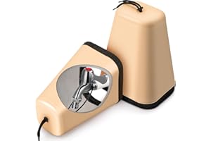 VIHOSE 2 Pcs Large Outdoor Faucet Covers for Winter 7.5 x 6.3 x 5.12 Inch Plastic Spigot Cover for Freeze Protection with Thick Foam Inside for Garden Cold Freeze Proof (Beige)