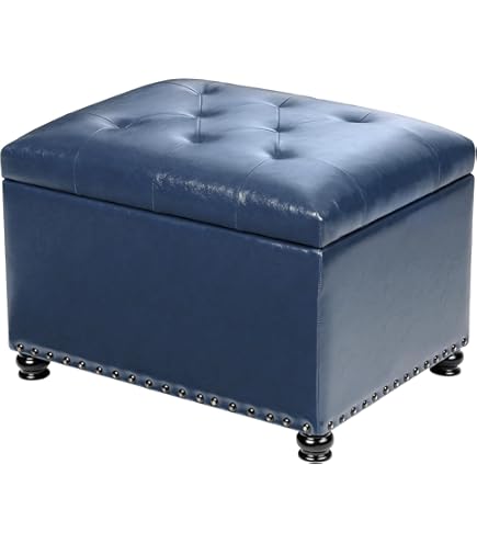 Amazon.com: H&B Luxuries Tufted Leather Square Flip Top Storage