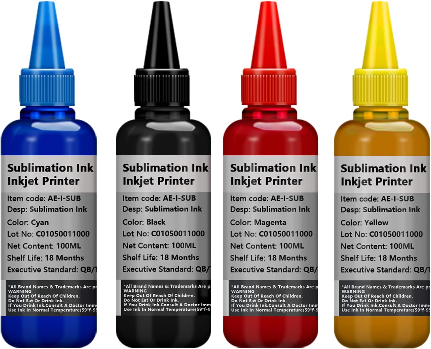 HEMEINY 4X100ML Sublimation Ink Compatible with SG3110 SG2100N SG3100 SG3100SF SG3100SNW SG3110DNW SG3110DN SG3110SFNW SG3120SF SG7100 SG7100DN SG400 SG800 SG400NA SG800NA Printers