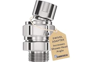 HammerHead Showers® All Metal Shower Head Swivel Ball Adapter, Chrome | Adjustable Pivot Ball to Adjust Showerhead Angle | Un