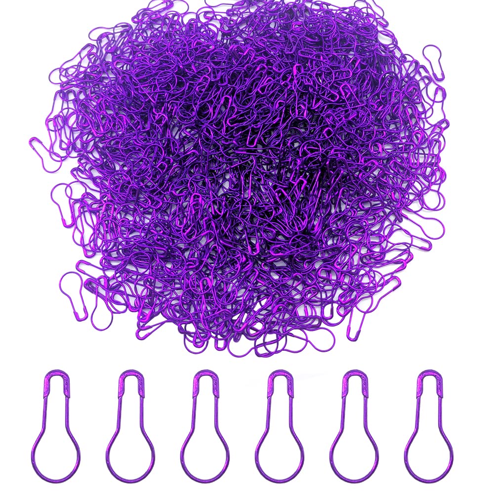 Ruidee 1000Pcs Metal Safety Pins Set: Gourd-Shaped, DIY Home Accessories, Clothing Tags (HBZ/Purple)