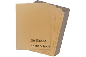 JODOUEEIR 50 Pack Corrugated Cardboard Sheets 8.5x11 Inch, 1.7mm Thick Flat Cardboard Paper, Inserts Filler Pads for Crafts, Packing, Mailing and Shipping.