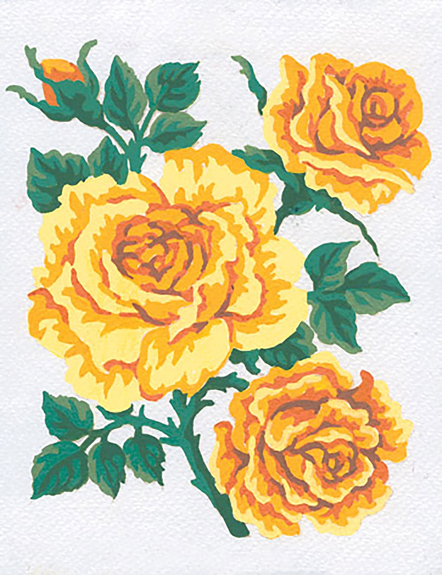 Collection D'Art Flowers Yellow Roses Tapestry Kit, 100% Cotton, Multi-Colour, 20 x 25 x 0.1 cm