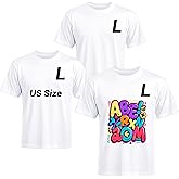 Joyclub 3 PCS White Polyester T Shirts Bulk Sublimation Blanks Unisex Wholesale Crew Neck Short Sleeve for Heat Transfer DIY