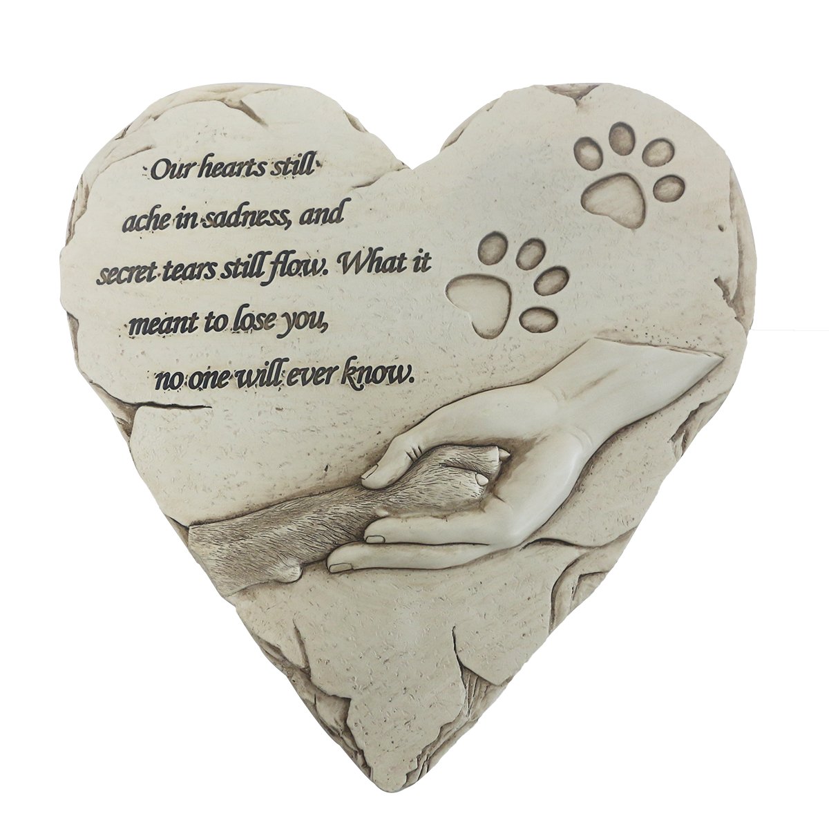 Carchistan Heart Shaped Pet Dog Memorial Stones Grave Markers, Pet Dog Headstones Memorial Plaques for Garden Backyard Patio or Lawn, Sympathy Pet Dog Memorial Gifts Remembrance Loss Gifts, 9.6"x9.5"