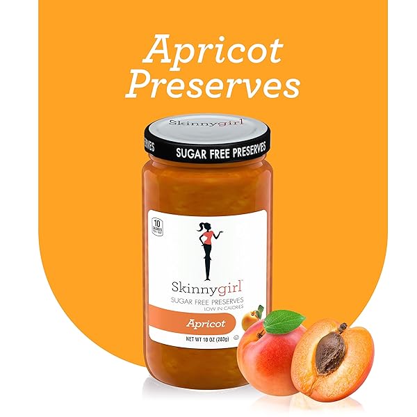 SKINNYGIRL SUGAR FREE KOSHER PRESERVES, APRICOT, 10 OUNCE