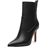 CDXJHYMY Womens Ankle Boots, Pointed Toe High Heel Ankle Booties for Women, Womens Stilettos Short Boots Zipper 3.6",Women Shoes for Workpalce, Street and Banquet.