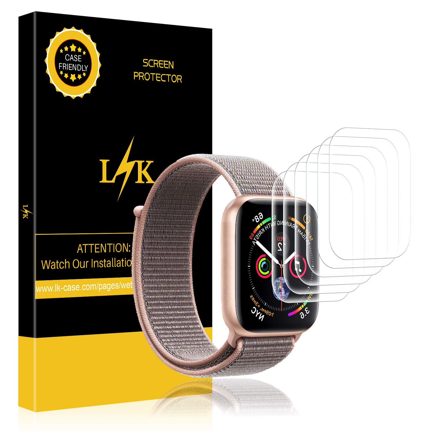 LK [6 Pack] Screen Protector for Apple Watch Series 4 44mm,...