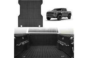 TECHPICCO Truck Bed Mat Fit for Tacoma 2024 2025 5FT, All Weather Trunk Mat Waterproof Cargo Mat Compatible with Toyota Tacoma Accessories 2024 2025 Odorless Truck Bed Mat Black