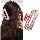 Christmas Large Hair Clips, Cute Hair Claw Clips for Thick or Thin Hair Winter Snowflake Hair Accessories Christmas Hair Clamp Clips Non Slip Strong Hold Hair Barrettes Xmas Hair Styling Decorations