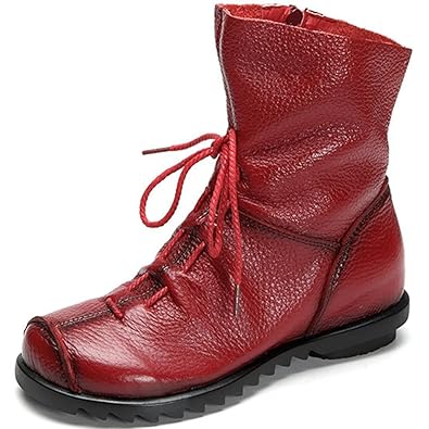red flat boots uk