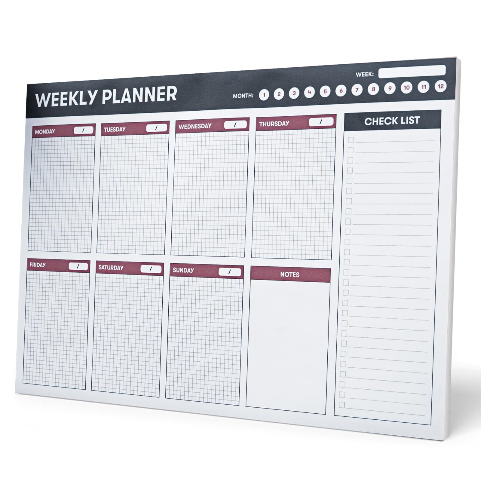 Grupo Erik Weekly Planner A4 | Undated Daily Planner Family, Desk Calendar, 54 Tear Off Pages Notepad | Cute Stationery Gifts Under 10 Pounds