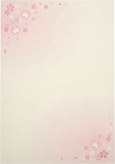 Amazon Amazon Co Jp 限定 和紙かわ澄 桜 和風 便箋 桜うさぎ 14 cm 100枚 便せん 文房具 オフィス用品