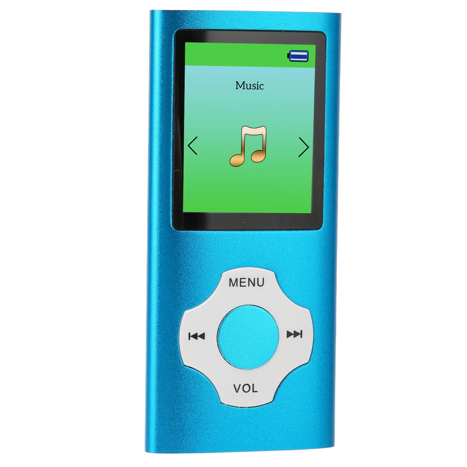 Portable MP3 Player, 1.8 Inch LCD Screen MP3 Player Media, HiFi Music Player Support MP3 Recording FM Radio Ebook Image Viewer, with Earphones (Sky Blue)