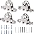 FSHIHINE Metal Pulleys Block 4 Pack Pulley Roller Smooth Wheel with Ball Bearings Deck Pulley Block Drectional Wall Pulley for Sun Shade Sails Wave Sunscreen Canopy Cover DIY Kits for Handling Moving