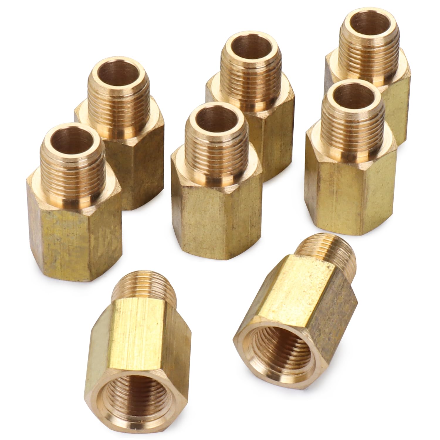 LTWFITTING Brass Pipe 1/8-Inch Male BSPT x 1/8-Inch Female BSPP Adapter Fuel Gas Air (Pack of 25)
