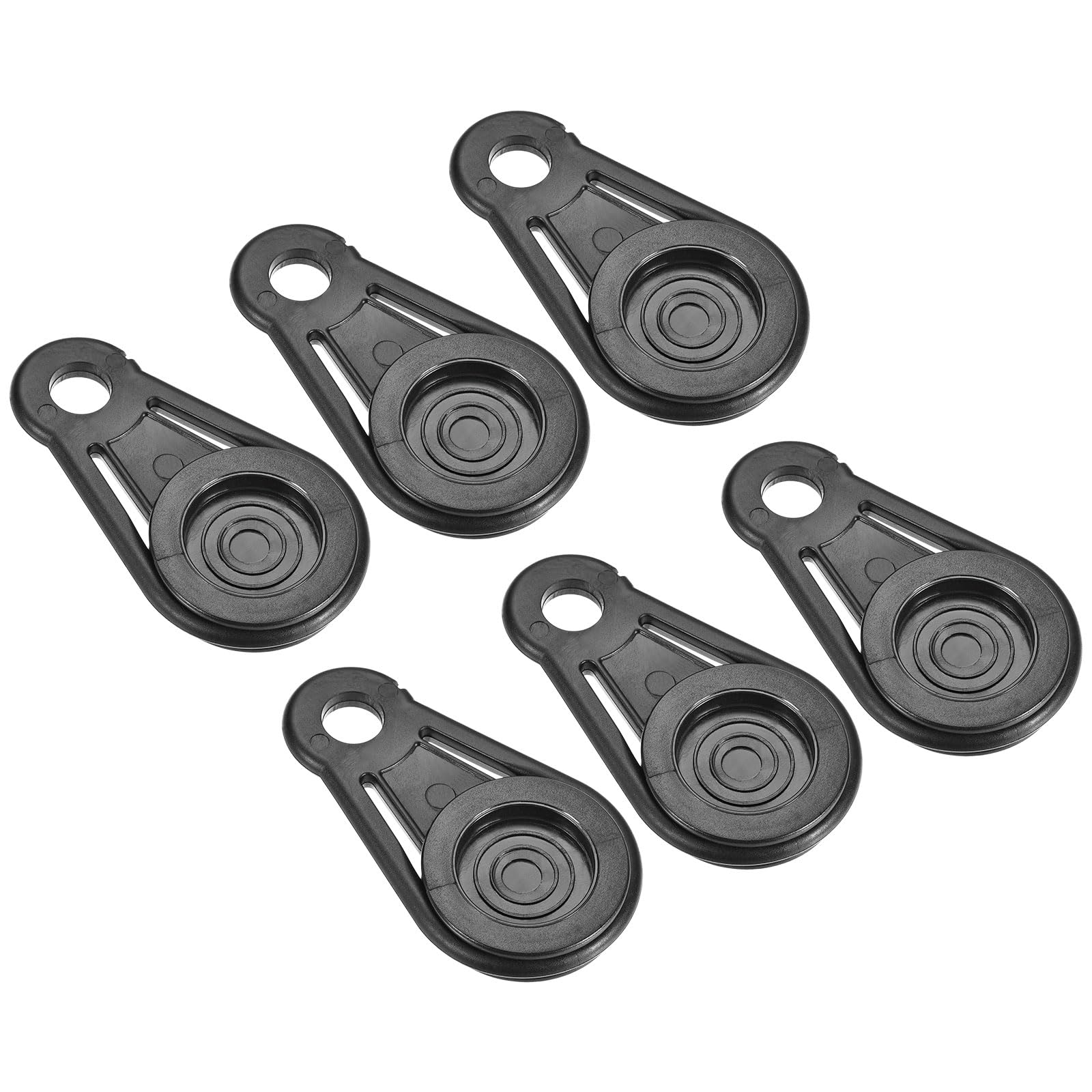 M METERXITY 6 Pack Tarp Grabbers Tent Clips - Outdoor Waterproof Sun Shade Canopy Tent Movable Tarp Clips, Apply to Camping Hiking (12mm, Black)