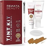 RB RENATA BEAUTY Tint Kit – Cream Hair Dye Kit with Developer and Application Brush for Spot Coloring - Covers Gray Hairs, Smudge-Proof, Long-Lasting Up to 4 Weeks, 20 Applications [Light Brown]