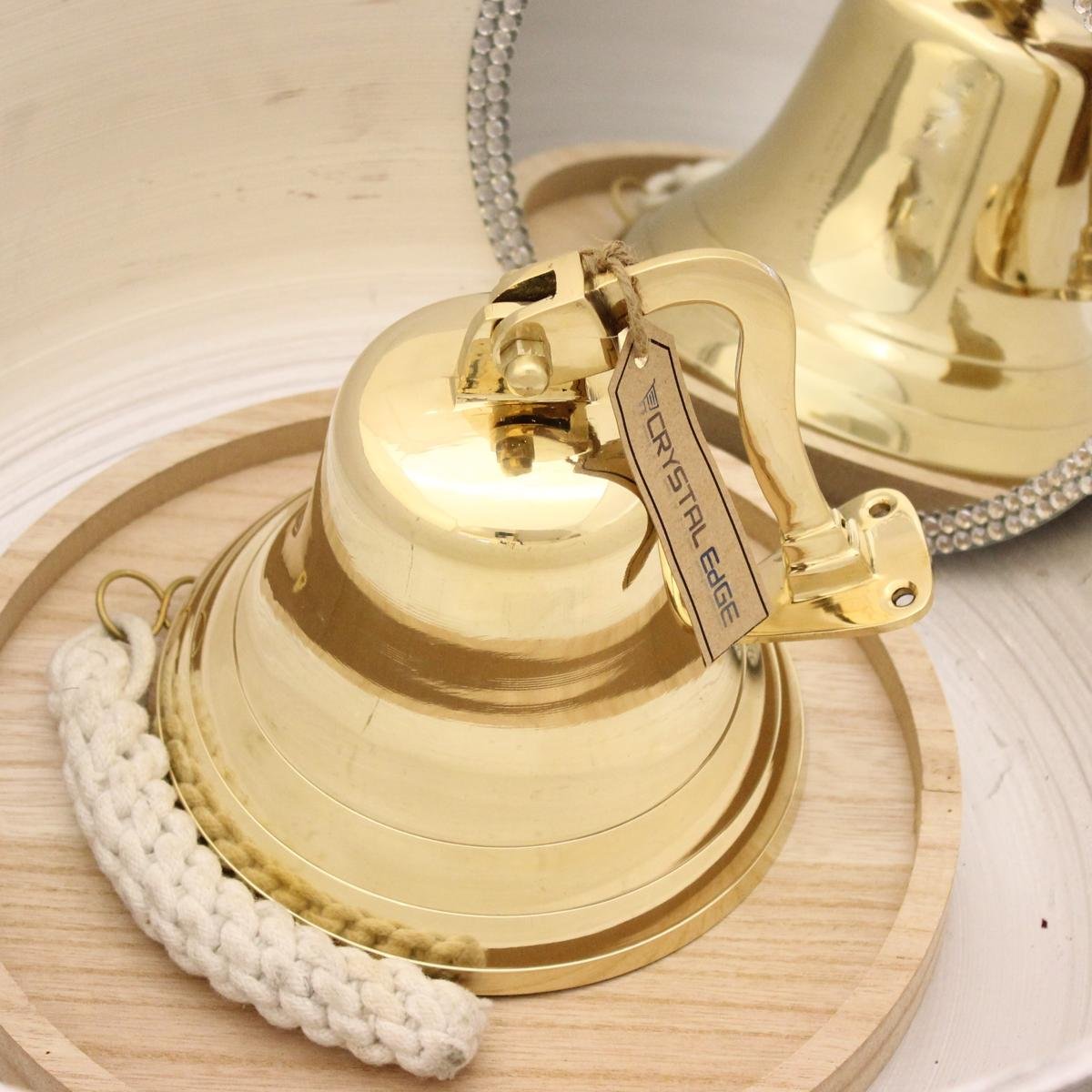 Medieval Replicas 7" Full Brass Ship Bell With Bracket - Door Bell