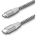 Fasgear USB C to Micro USB Cable 6ft Nylon Braided Type C to Micro USB Cord Compatible with Galaxy S7/S6, HTC One/10 and More (Gray, 6ft)