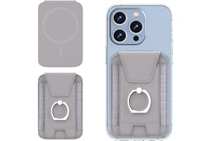MAZYOYO 3 in 1 Mag safe Wallet, Men's Magnetic Wallet Card Cases with Cell Phone Holder, Magnetic Phone Wallet with Leather Privacy Flap for iPhone 15/14/13/12 Series, Grey