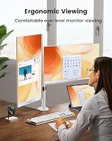 ErGear Dual Monitor Stand for 13-32 Inch Monitors White view 3