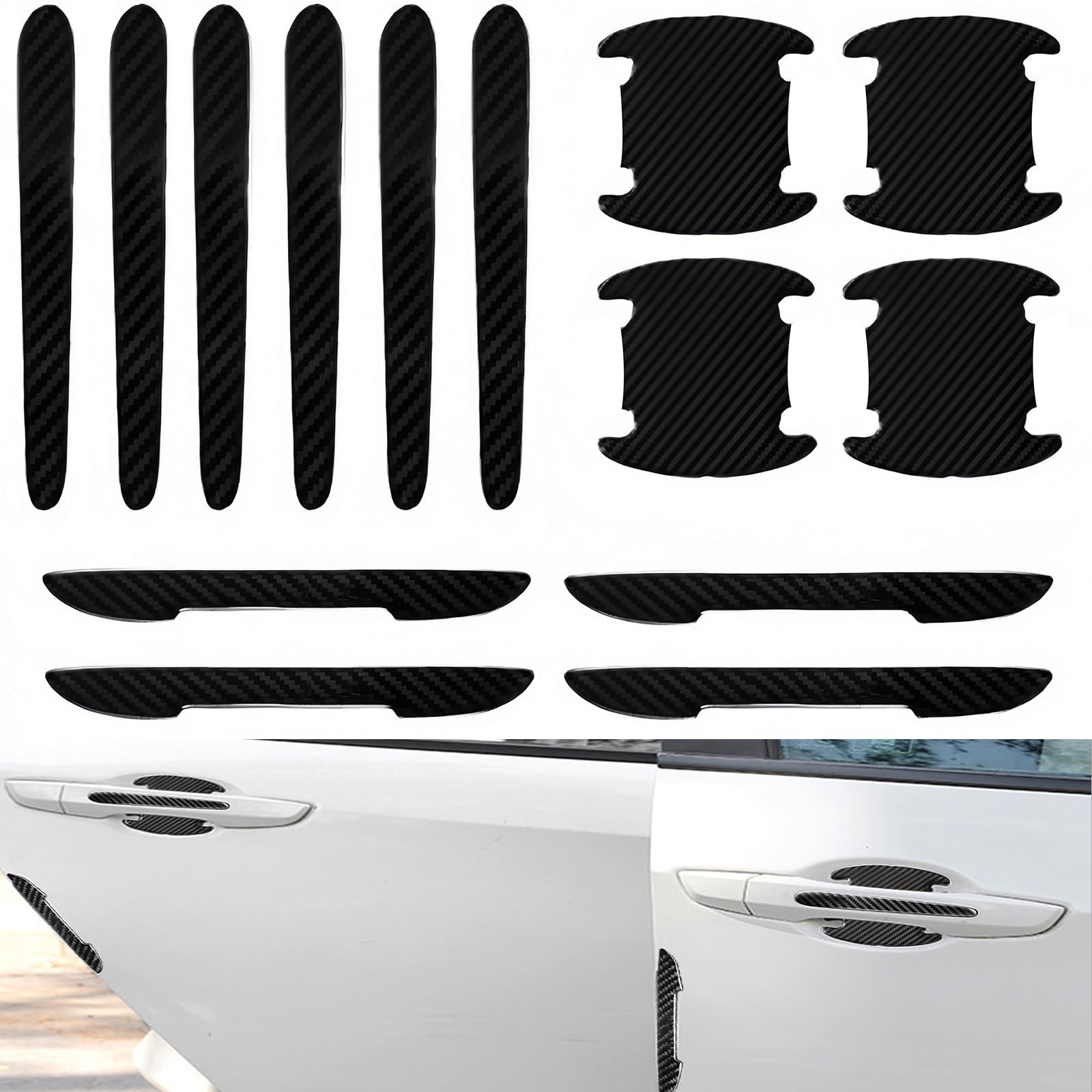Photo 1 of 14 pcs car Door Wrist Scraper, Door Bumper Strip Bumper Strip, Anti-Friction Anti-Scratch Trim, car Door Handle Anti-Scratcher
