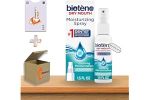 VENANCIO'S SHOP Moisturizing Mouth® Spray • Dry Mouth Relief • Fresh Mint • Alcohol-Free • Travel Size 1.5 fl oz • Freshens Breath • for Adults & Children by Biotène + Venancio’s Shop Sticker (Pack of 1)