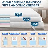 FRIDEKO HOME Single Memory Foam Mattress Topper 90x190x7cm with Cover view 6