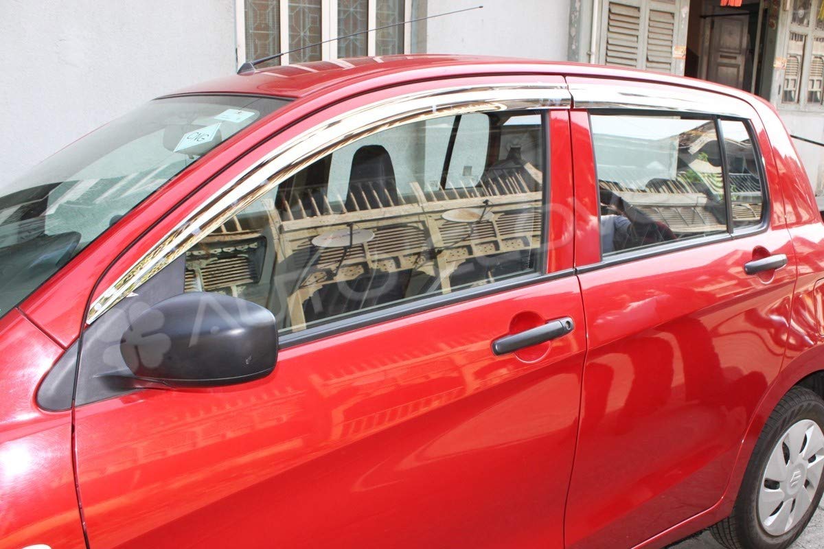 AUTO CLOVER Chrome Wind Deflectors Set for Suzuki Celerio 2014+ (4 pieces)