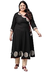Yash Gallery Women's Cotton Slub Patchwork Angrakha