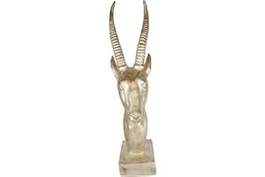 EBROS GIFT Ebros Golden African Gazelle Antelope Bust Head Sculpture with Trophy Base 16" Tall Wildlife Safari Wild Antelopes Animal Taxidermy Figurine Decor