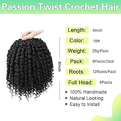 Passion Twist Crochet Hair 6Inch Passion Twist Hair