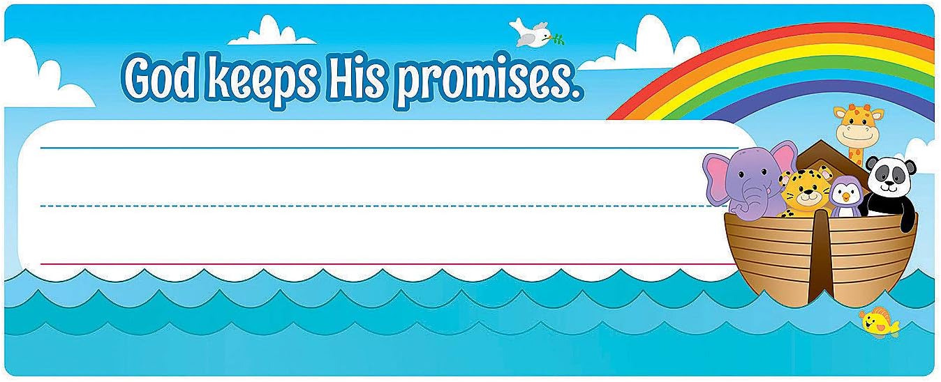 Fun Express Noah's Ark Nameplate - 24 Pieces - Educational and Learning Activities for Kids