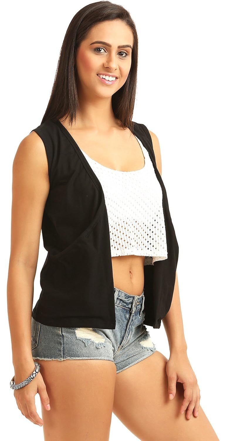 skidlers women's shrug (design 7 image 04 black_black_free size)