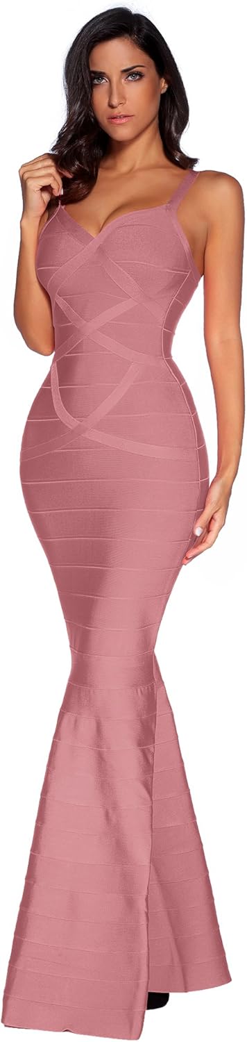 meilun Women's Maxi Bandage Dress Fishtail Bodycon Formal Evening Dresses: Clothing