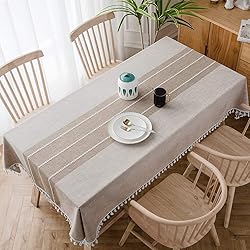 Linen Round/Square Table Cloth Waterproof Cotton