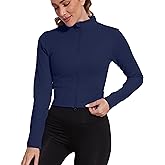 MathCat Seamless Workout Jacket for Woman,Zip Up Long Sleeve Sweatshirts Copped Yoga Athletic Running Jackets Slim Fit