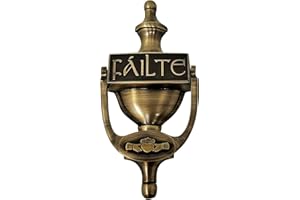 Exclusively Irish Claddagh Door Knocker for Front Door Celtic Brass Knocker Gift for Home 8'' (Antique Brass)