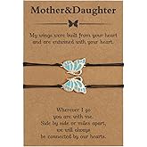 RS First Day of School Mother Daughter Bracelet for 2, Matching Butterfly Set Mother's Day Christmas Valentine's Day Gift for Women