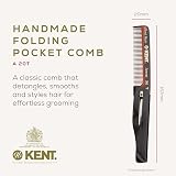 Kent Handmade 85mm Fine Toothed Folding Pocket Hair Comb Cellulose Acetate view 4