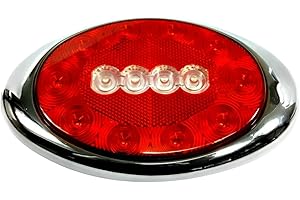 Kaper II L15-0103 Red/Chrome DOT Stop, Turn, Tail, Reflector/Back Up Combination Light, 1 Pack