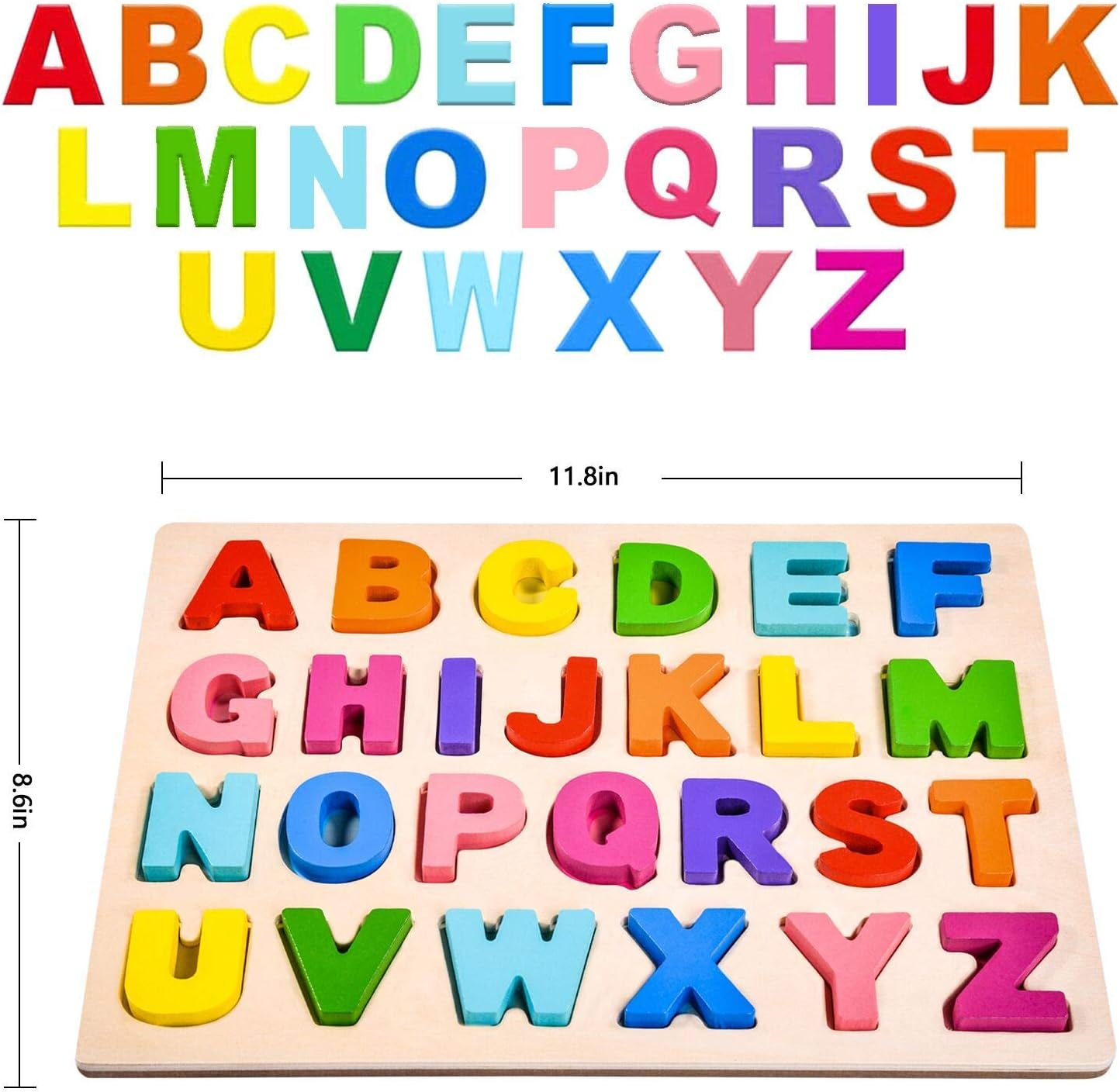 Wooden Puzzles for Toddlers, Wooden Alphabet Puzzles for Toddlers, ABC Wooden Puzzles, Educational Learning Puzzle for Kids Girls and Boys Gifts (Alphabet): Toys & Games