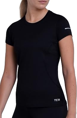 Atomic T-Shirt Quickdry Manches Courtes Tee-Shirt Sport Running & Fitness pour Femme - Noir, S