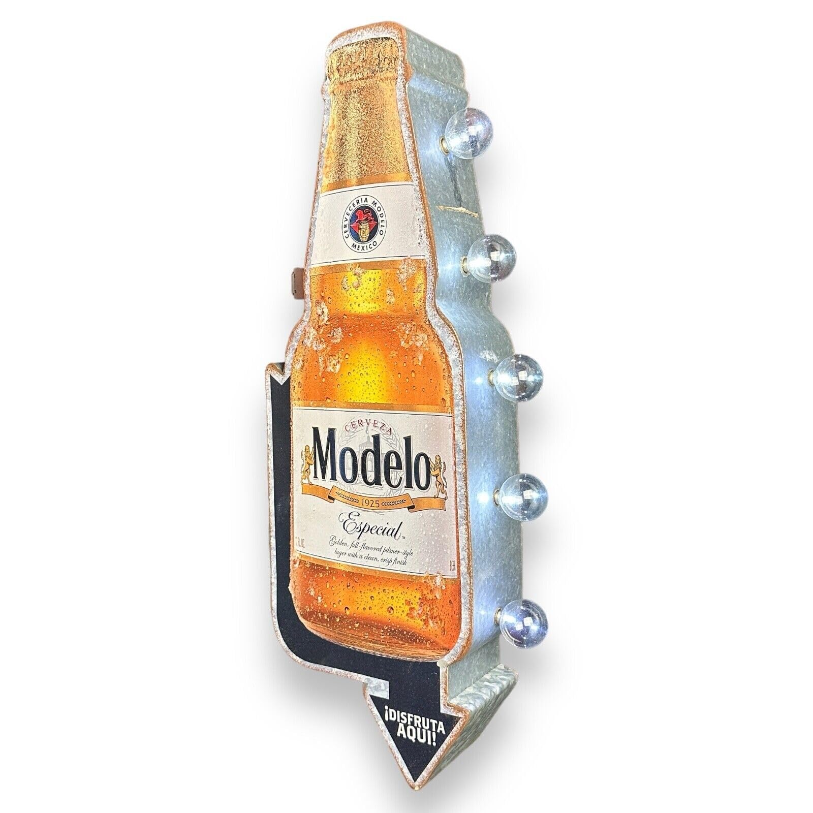 Photo 1 of Modelo Vintage Inspired Double-Sided Marquee LED Sign Retro Wall Decor for the Home, Game Room, Bar, Man Cave, Garage, or Bedroom (25" x 9.75" x 4")