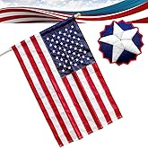 American Flag for outside (Sleeved) Embroidered Stars, Sewn Stripes, UV Protected (Pole Sleeve, 3x5 FT)